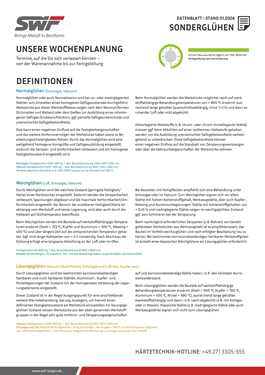 Datenblatt Normalglühen herunterladen: technische Informationen zur Gefügeverbesserung und Materialhomogenisierung bei SWF Siegen.
